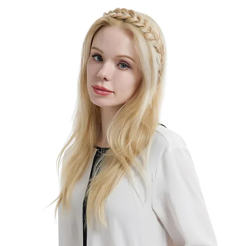 Miniatura 7 de Banda ancha trenzada para el cabello, accesorios para el cabello, banda elástica antideslizante para mujeres y niñas (A1002)