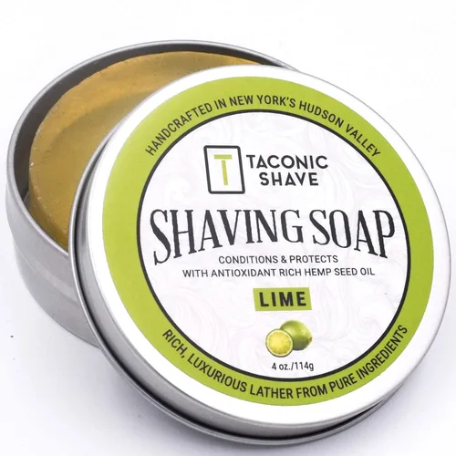 Miniatura 2 de Taconic Shave Jabón de afeitar – Aroma a lima – Espuma densa y lisa para afeitado húmedo clásico – Espuma con cepillo y tazón – Cojín protector