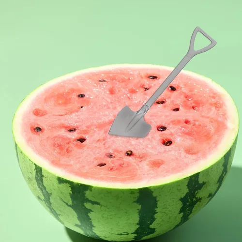 Miniatura 8 de Angoily Paquete de 4 cucharas de pomelo con borde dentado de acero inoxidable para sandía, cítricos, melón, melocotón, pala curvada, 6.18 pulgadas