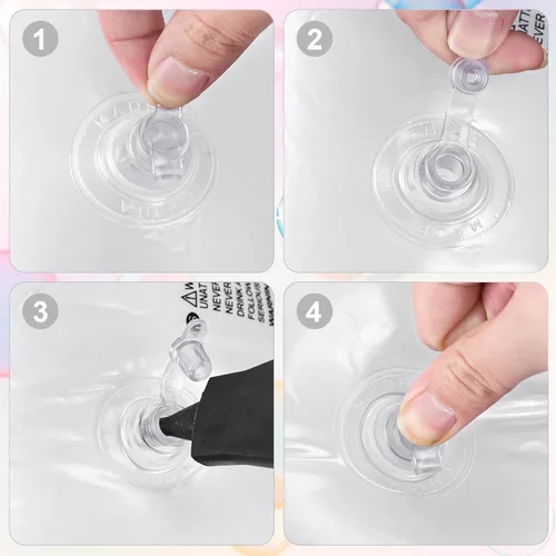 Miniatura 4 de Whaline Flotador inflable de 3 piezas para piscina con forma de corazón, flotador, tumbonas, tubo para verano, piscina, playa, despedida de soltera