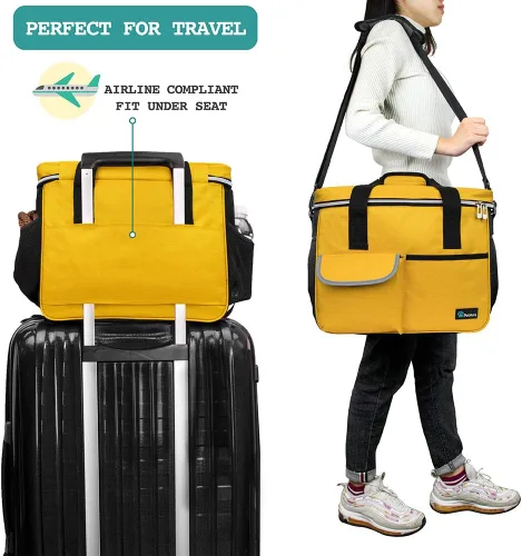 Miniatura 5 de PetAmi Bolsa de viaje para perros, organizador de bolsas de viaje para mascotas, bolsa de viaje de comida para perros con contenedor de comida