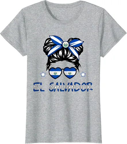 Miniatura 24 de Camiseta de El Salvador para Niñas Bandera Patrimonio Hispano Salvadoreño