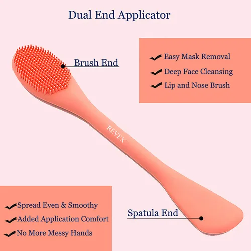 Miniatura 3 de REVEX Aplicador de máscara facial de silicona, limpiador facial, exfoliante de poros, 2 cepillos de limpieza de poros, cepillos de limpieza facial