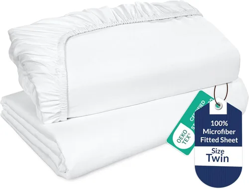 Miniatura 27 de Royale Linens Paquete de 2 sábanas bajeras, sábanas elásticas, sábana bajera tamaño Queen, suave y transpirable, microfibra cepillada de 1800, Gris