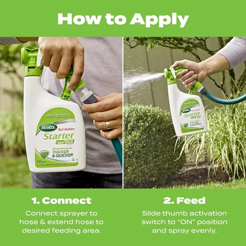 Miniatura 4 de Scotts Turf Builder - Alimento de inicio para césped nuevo listo para rociar, uso en césped recién sembrado o después de instalar césped, para todo