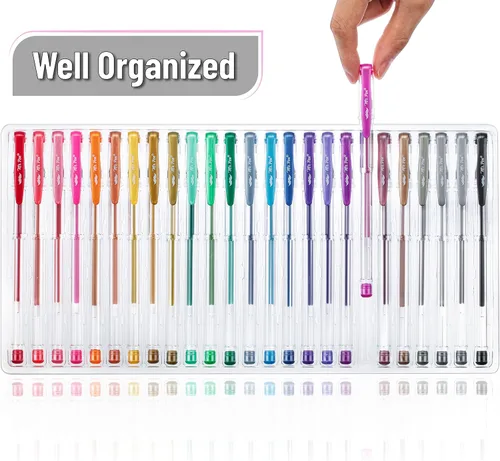 Miniatura 7 de Mr. Pen - Bolígrafos de gel metálicos, 25 colores metálicos únicos, bolígrafos de gel para libros de colorear para adultos