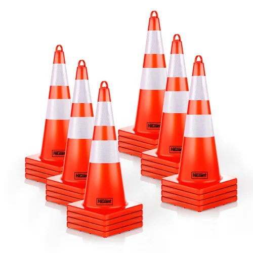 Miniatura 10 de HiGiant - Conos de seguridad de tráfico de 28 pulgadas con collares reflectantes, conos de PVC naranja resistentes para seguridad vial