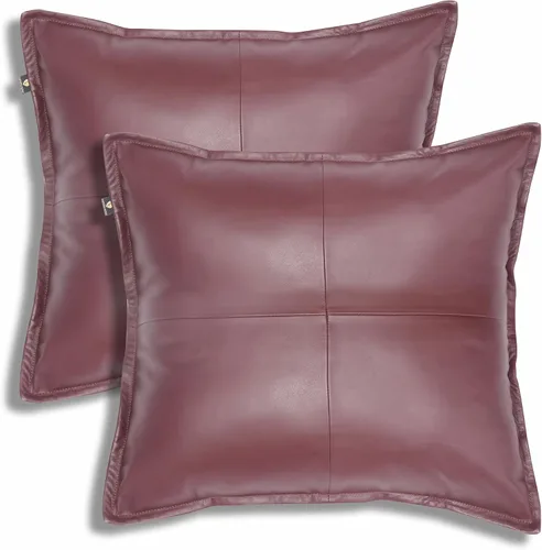 Miniatura 36 de LL LEATHER LOVERS Funda de almohada de piel de cordero - Funda de cojín para sofá, fundas decorativas para sala de estar y dormitorio, 20 x 20 Negro