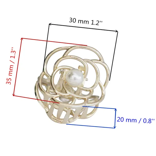 Miniatura 2 de TANG SONG 4 pinzas de metal pequeñas para el cabello con diseño de flores, pinzas para el cabello, pasador para mujeres, horquillas de medio moño