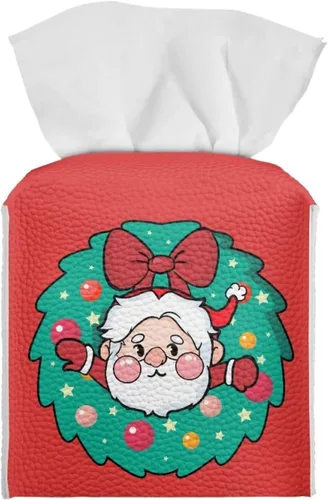 Miniatura 32 de Lindas decoraciones de ajolote con estampado de animales, caja de pañuelos de cuero, soporte de Navidad, organizador de papel de seda impermeable
