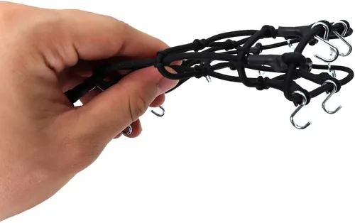 Miniatura 4 de Red de equipaje elástica 1/10 RC 7.5x4.7 in con ganchos para 1:10th RC Crawler Rock Climbing Truck Car D90 TRX4 Roof Rack (negro)