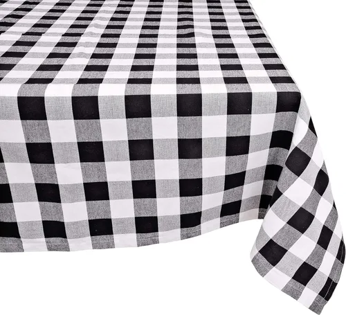 Yourtablecloth Mantel a cuadros 100% algodón, lavable y reutilizable, perfecto para cualquier ocasión, adecuado para interiores o exteriores, formas