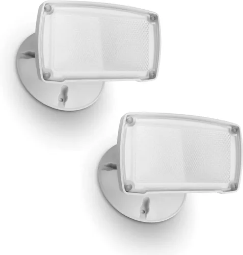 Miniatura 9 de LUTEC Foco LED de 3500 lúmenes 32 W 5000 K, doble cabezal integrado, resistente al agua al atardecer y al amanecer, luz de pared de seguridad Blanco