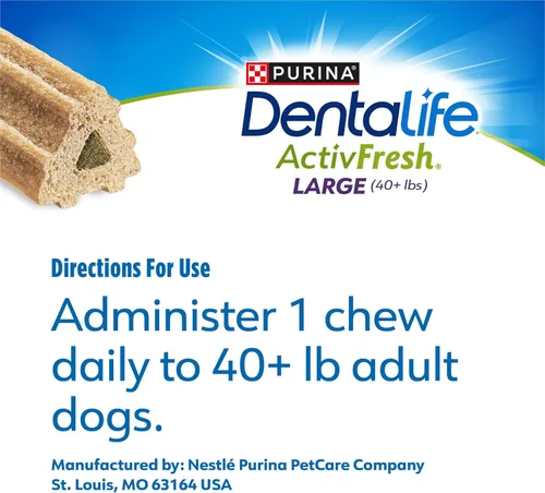 Miniatura 9 de DentaLife ActivFresh - Masticables para perros grandes de 40 libras en adelante, masticables dentales para refrescar el aliento, sabor a pollo, 24.1