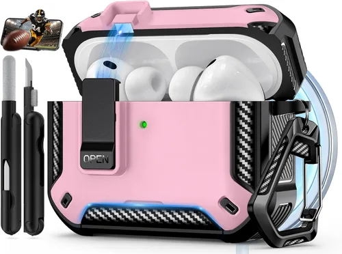 Miniatura 48 de Funda para AirPods Pro de 2 generación con soporte para teléfono, diseño de interruptor automático de protección completa contra caídas con kit