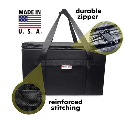 Miniatura 7 de Sterno Trunk Buddy Organizador aislado a prueba de fugas, bolsa de alimentos fríos y calientes para comestibles, bebidas y más, exterior de tela