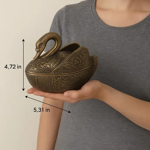 Miniatura 3 de Alisveristime Azucarero de latón recubierto hecho a mano con tapa, plato para caramelos, soporte para sal para barra de café (Kugu Big Bowl)