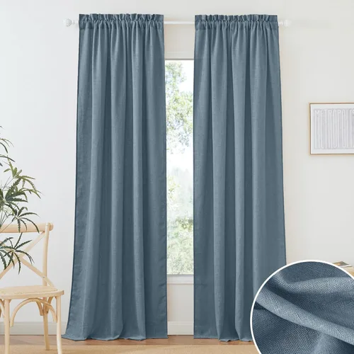 Miniatura 81 de RYB HOME Cortinas extralargas de 108 pulgadas de largo, transpirables con bolsillo para barra, cortinas traslúcidas blancas para sala de estar