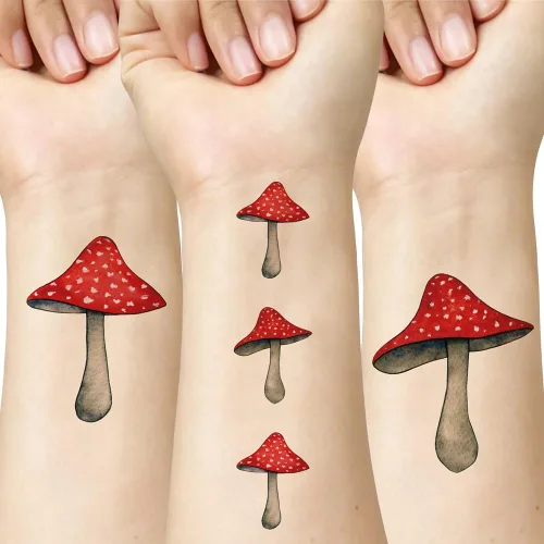 Miniatura 5 de Pegatina temporal de tatuaje de helecho verde, impermeable, hojas de plantas, girasoles, adultos, hombres y mujeres, vintage, 5.9 x 4.3 in, juego
