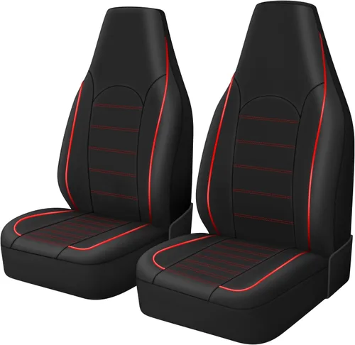Miniatura 2 de TOYOUN fundas clásicas universales de cuero sintético para asiento delantero de automóvil, fundas de asiento tipo cubo de respaldo alto - Se adaptan