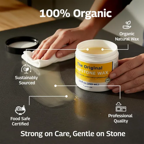 Miniatura 4 de La cera de esteatita original Cera natural segura para alimentos para encimeras de esteatita – Realza y oscurece la piedra, protección duradera
