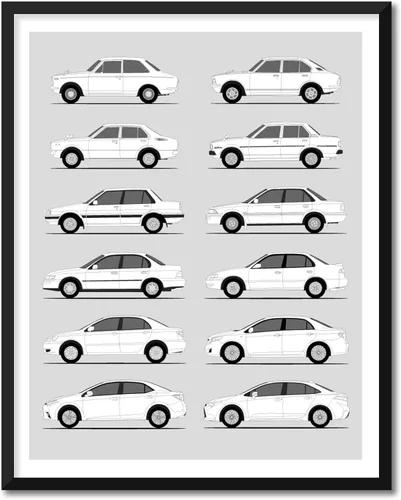 Miniatura 21 de Idea Network Póster hecho a mano compatible con Toyota FJ Cruiser, arte de pared impreso hecho a mano, decoración de los BJ, FJ25, FJ40, FJ43, FJ45