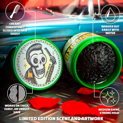 Miniatura 3 de Suavecito Pomade Firme (fuerte), capacidad de 4 onzas, 1 paquete, pomada para hombres, cera a base de agua de brillo medio como gel para el cabello
