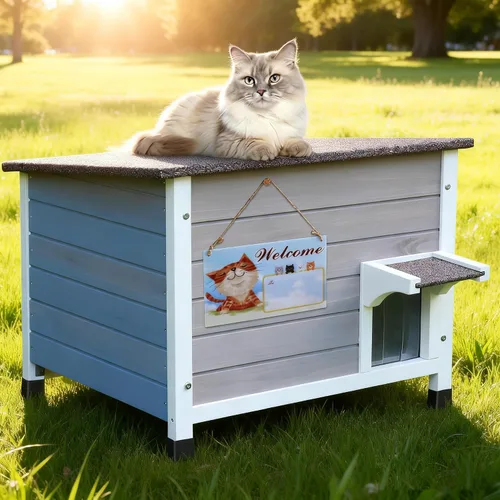 Miniatura 7 de Rockever Casa aislada para gatos, 100% aislada, para exteriores, para invierno, exteriores, para gatos salvajes, resistente a la intemperie, diseño