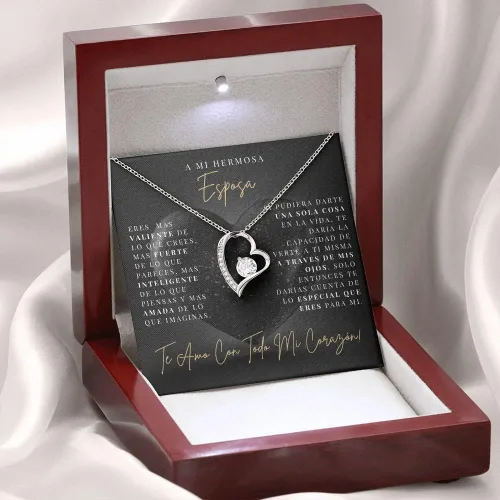 Miniatura 2 de LEXPO Para Mi Hermosa Esposa - Collar de regalo personalizado para Esposa, Novia, Pareja, Amor, Aniversario, Cumpleaños, Celebración - FL213P