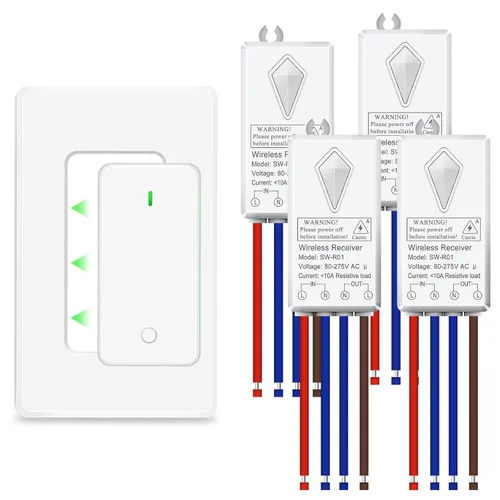 Miniatura 102 de NineLeaf Interruptor de salida remoto inalámbrico, interruptor de lámpara remoto, interruptor decorativo de enchufe de luz de encendido y apagado