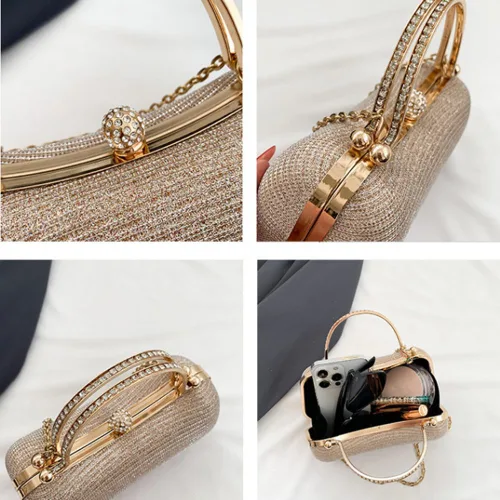 Miniatura 7 de Bolso de mano de noche para mujer, bolsos formales brillantes de noche, bolso de mano para boda, cóctel, graduación, fiesta, bolsa de noche