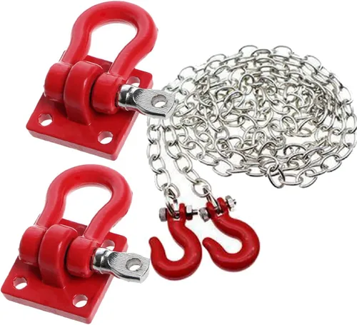 ShareGoo - Mini gancho y cadena de metal para remolque compatible con 1/10 RC4WD D90 Axial SCX10 RC Crawler Car Truck