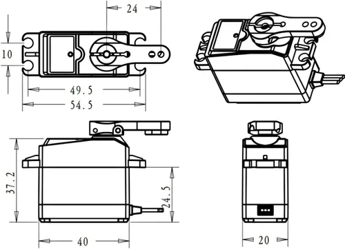 Miniatura 8 de 35 kg Servo Motor Digital Sin Núcleo 7.4V Alta Velocidad Alto Par Engranaje de Acero Inoxidable Impermeable Servos Estándar Baja 180 Grados