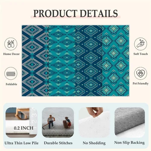 Miniatura 5 de Aztec 2x3 Area Rugs for Living Room Washable Non Slip - Rustic Carpet Low Pile Soft - Abstract Rug for Bedroom Dining Room Kitchen Entryway Indoor