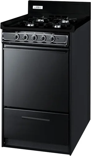 Miniatura 2 de Summit Appliance TNM1107C Cocina de gas de 20 pulgadas de ancho, 4 quemadores abiertos, encendido electrónico, puerta de horno empotrada, bandeja