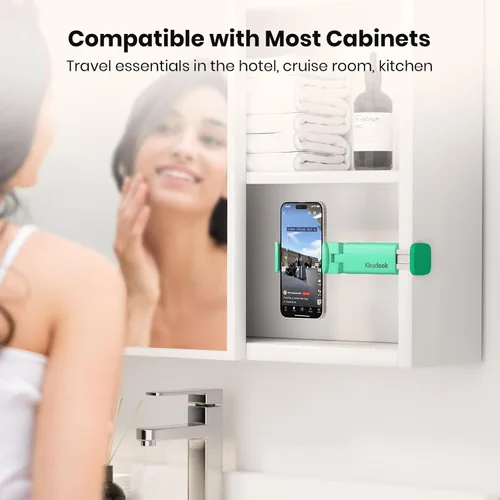 Miniatura 5 de Klearlook - Soporte ajustable 4 en 1 para teléfono, visualización manos libres de rotación de 360°, artículos esenciales de viaje plegables, Verde