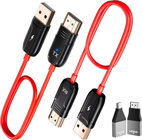 INVERSE NET Transmisor y receptor HDMI inalámbricos, entrada de decodificación 4K, salida de 1080P, Plug & Play, extensor HDMI inalámbrico portátil