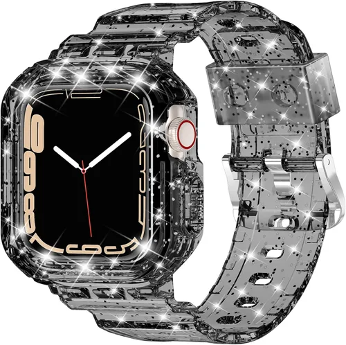 Miniatura 40 de XYF Compatible con correas cristalinas para Apple Watch de 1.929 in, 1.811 in, 1.772 in, 1.732 in, 1.654 in, 1.614 in, 1.575 in, 1.496 in, funda