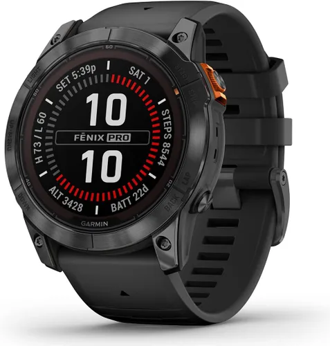 Miniatura 2 de Garmin Fenix 7X Pro Solar (Slate/Negro) Multisport GPS Smartwatch Caja de regalo – Entrenamiento, seguimiento del sueño/salud – Incluye protectores