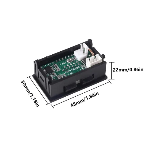 Miniatura 5 de ACEIRMC 10 amperímetros LED de 0.28 pulgadas, multímetro digital rojo y azul, probador de corriente de voltaje, detector de corriente continua