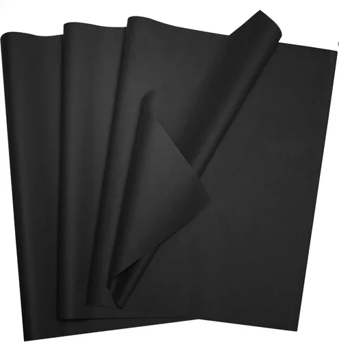 Bobobag 100 hojas de papel de seda negro a granel de 20 x 14 pulgadas para bolsas de regalo, papel de envolver, Halloween, cumpleaños, despedidas de