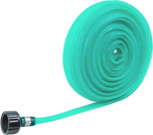 Miniatura 11 de Manguera plana de jardín de 1/2 pulgada x 50 pies, más fugas de agua, resistente, extremos de conector de manguera de metal, ahorra un 80% de agua