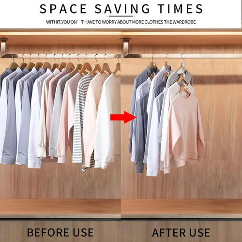 Miniatura 5 de 50 ganchos para colgar ropa, organizador de conector de armario para ahorrar espacio (blanco)