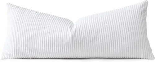 Miniatura 350 de Artscope Fundas de Almohada de Pana a Rayas Acogedoras Súper Suaves Decorativas Cuadradas Fundas de Cojín para Sofá Sillón Dormitorio Decoración