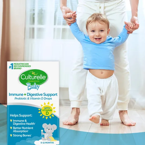 Miniatura 6 de Culturelle Gotas probióticas para bebés + vitamina D, apoyo para la salud inmune y digestiva para bebés, bebés y recién nacidos de 0 a 12 meses