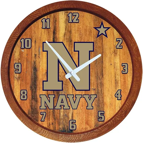 Miniatura 32 de The Fan-Brand NCAA Oklahoma Sooners: Reloj de pared con parte superior de barril de imitación para decoración de bar, decoración de fiesta