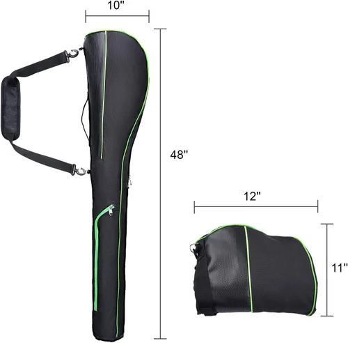 Miniatura 5 de Estuche de viaje para palos de golf, bolsa plegable con base dura, para práctica de campo de práctica, ligera, bolsa de transporte para 7 clubes