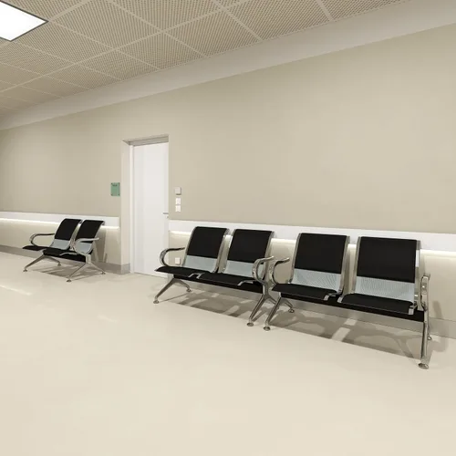 Miniatura 2 de Kinfant Juego de sillas de sala de espera, silla de oficina de piel sintética de 2 asientos, muebles de banco para recepción de invitados, sala