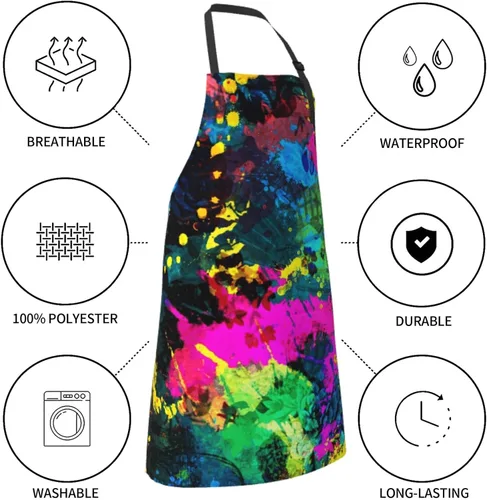 Miniatura 4 de Delantal de cocina a cuadros rojos y verdes para mujer con cuello ajustable, tamaño adulto, para cocina, pintura, regalo