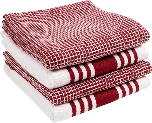 Miniatura 13 de KAF Home - Juego de 4 toallas de cocina con banda central, de 18 x 28 pulgadas, absorbentes, duraderas, suaves y bonitas, perfectas para limpiar